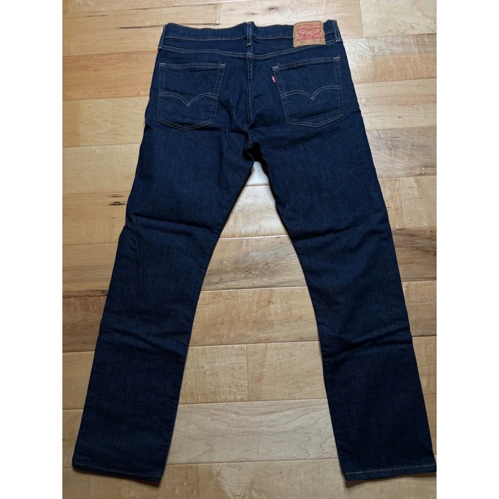 Levi's 513 Slim Straight Jeans Mens 36x32  Blue Dark Wash Stretch Denim